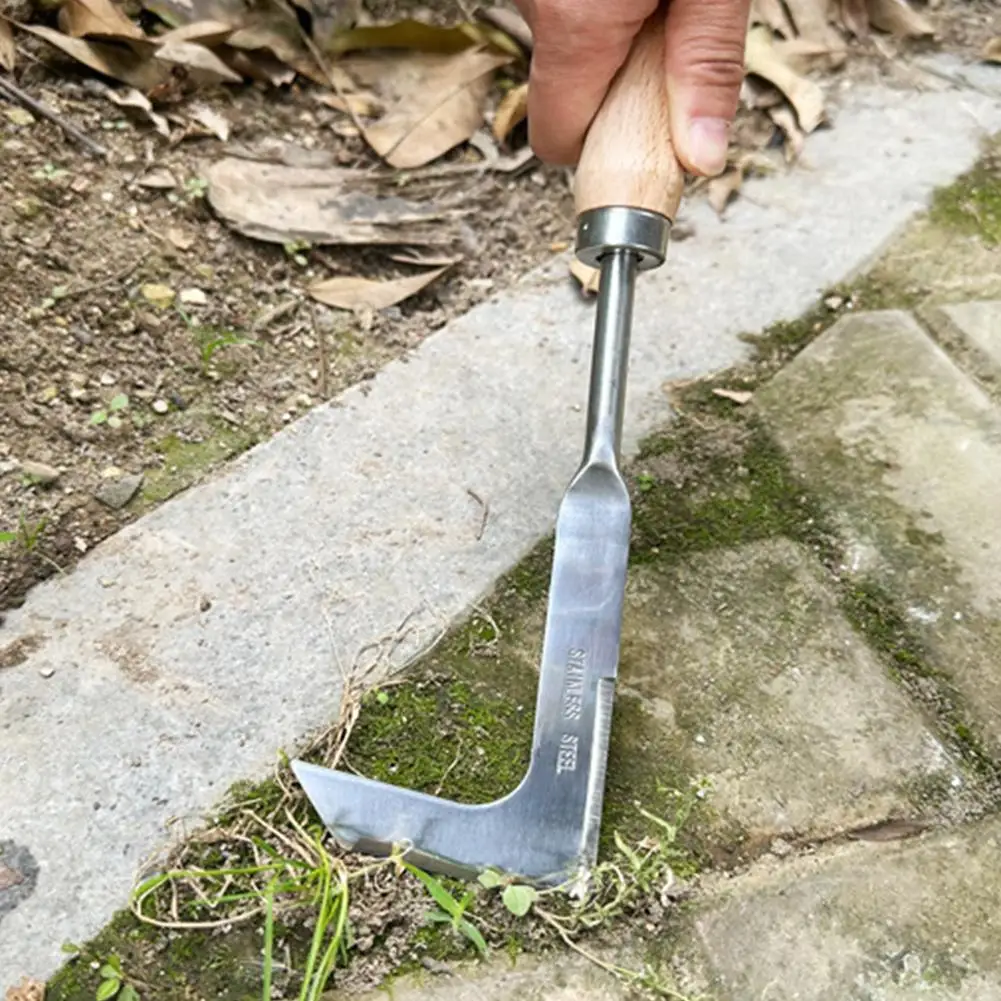 Imagem -05 - Manual Cortador de Grama L-shaped Weeding Foice Jardinagem Crack Fenda Weeding Tool Weeding Handle Aço Inoxidável