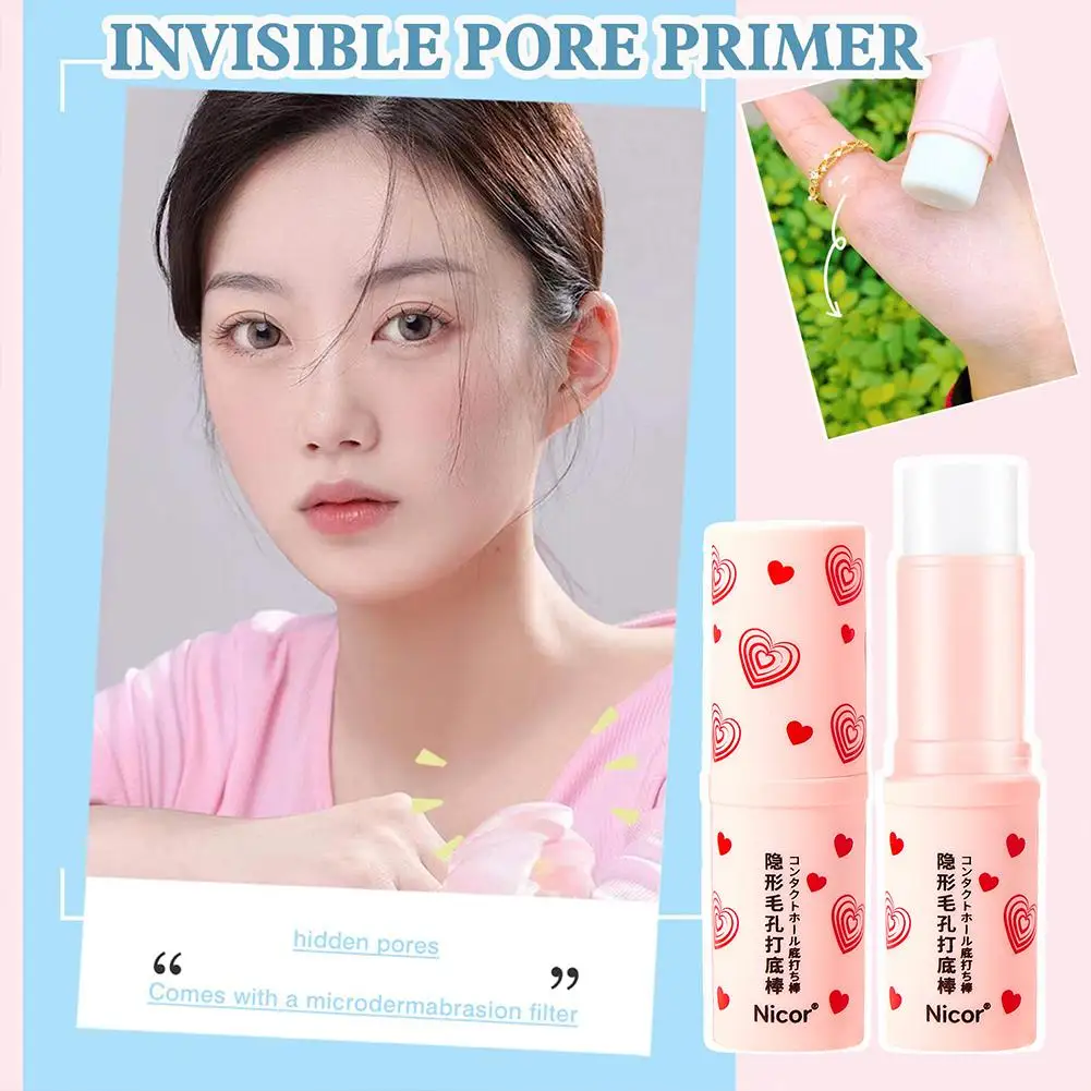 Lápiz de imprimación de poros Invisible, borrador de poros, imprimación facial impermeable, Base de maquillaje, control de aceite, líneas finas suaves, imprimación de maquillaje de aislamiento