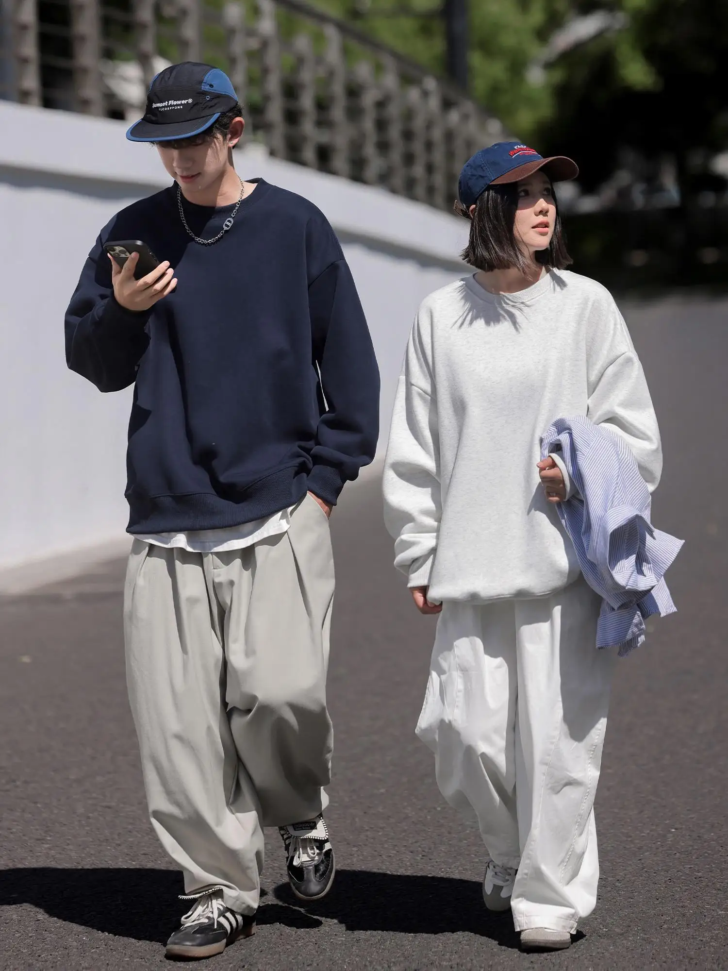 

Large Size 300 Pou Basic Pure Color round Ne Sweatirt Men's Sle Autumn Winter New Arrival Couple's Outerwear Trendy Top