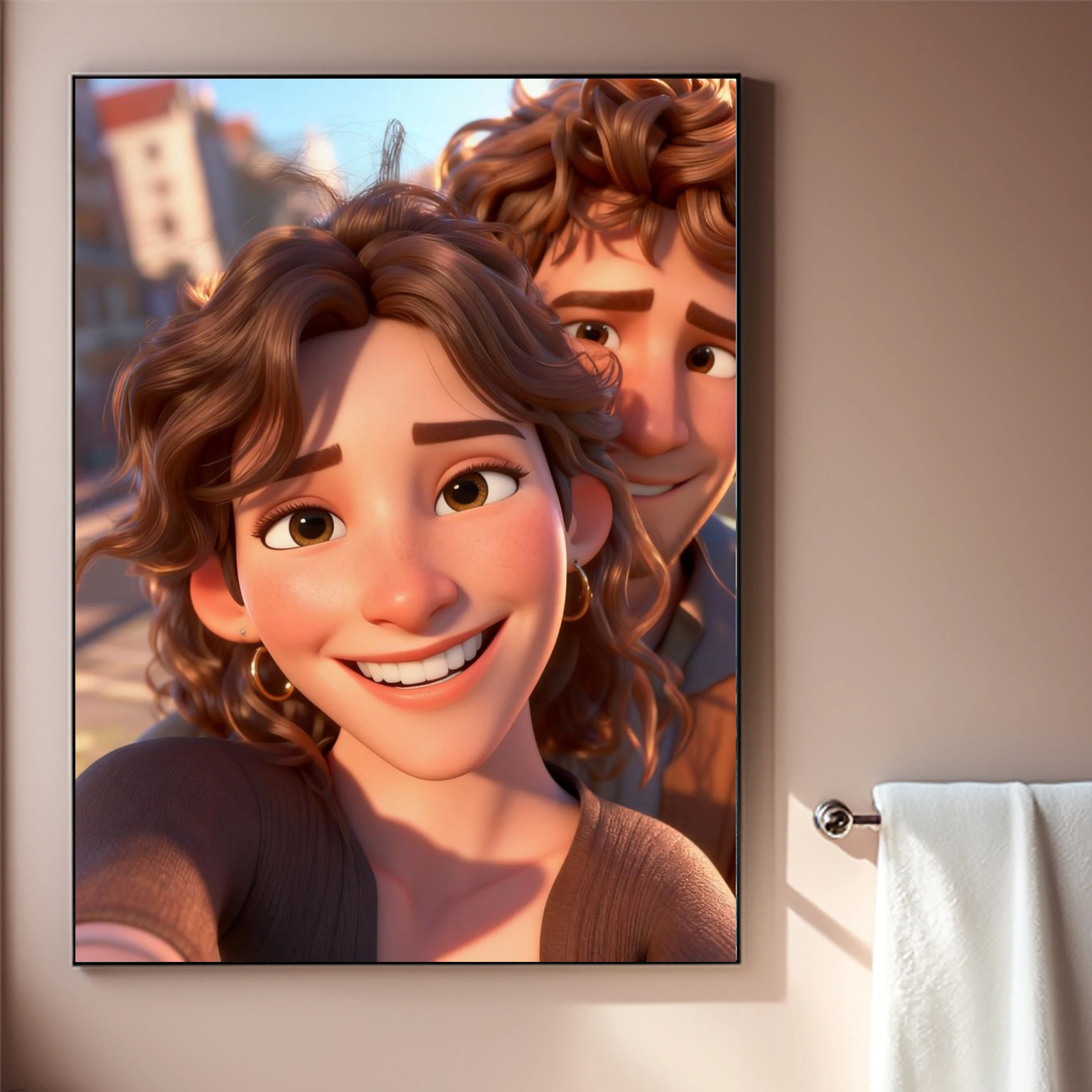 Custom Cartoon Portrait Poster High-Quality Canvas Printing Family Portraits, Couples, Pets, Friends Decorative Art Perfect Gift image 2