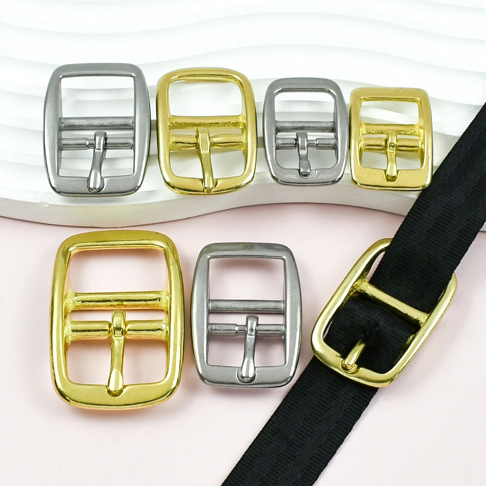 

2/4P 13-26mm Stainless Steel + Pure Copper Belt Buckle Men Waist Metal Pin Buckles Bag Body Kit Decor Hook DIY Sewing Accessory