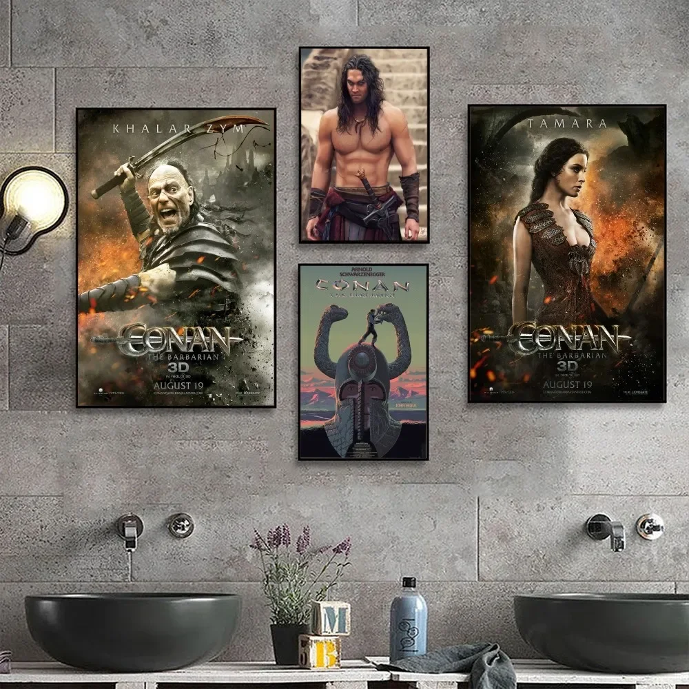 Conan The Barbarian Movie  Poster No Framed Poster Kraft Club Bar Paper Vintage Poster Wall Art Painting Bedroom Study Stickers