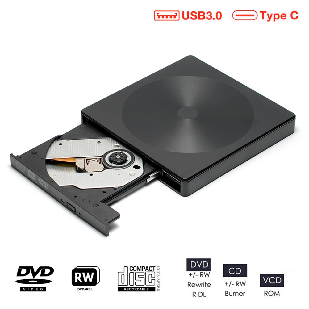 PC,ラップトップ,デスクトップ用のUSB 12.7付き外付けDVDプレーヤー,3.0mm,タイプC,CD-ROM