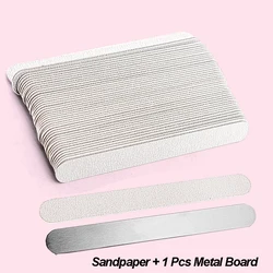 10pcs Nail File Kit Stainless Steel File Replacement SandPaper With Metal Grit 80-240 Removable Durable Strips Straight File