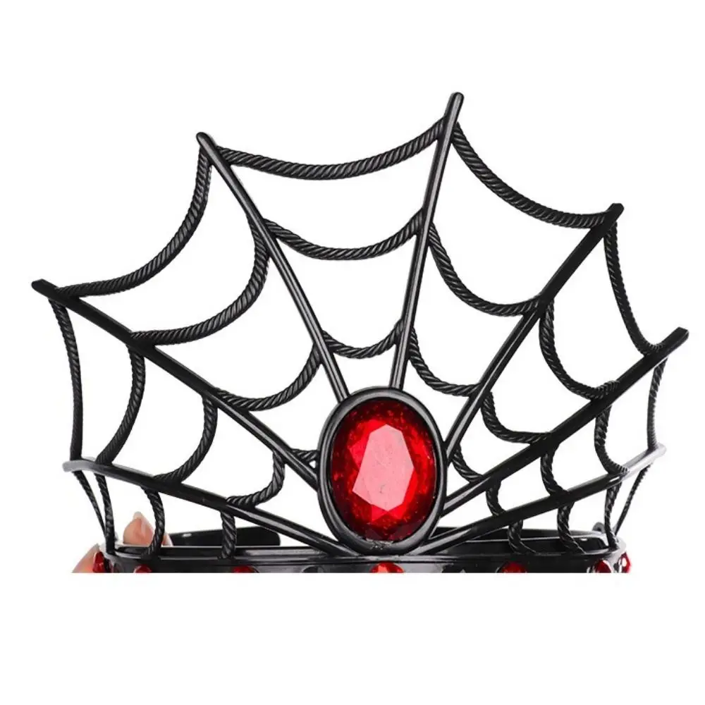 

Shining Diamond Spider Queen Crown Cosplay Happy Halloween Spider Web Headband Hair Ornament Gothic Halloween Headband Costume
