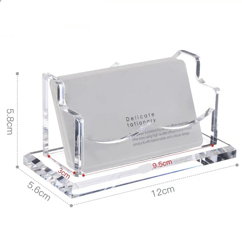 ชั้นวางกระเป๋าเก็บบัตรธุรกิจแนวนอนใสสำหรับตั้งโต๊ะทำจากอะคริลิคชั้นวางของจัดระเบียบผู้ที่ใส่บัตรทนทาน