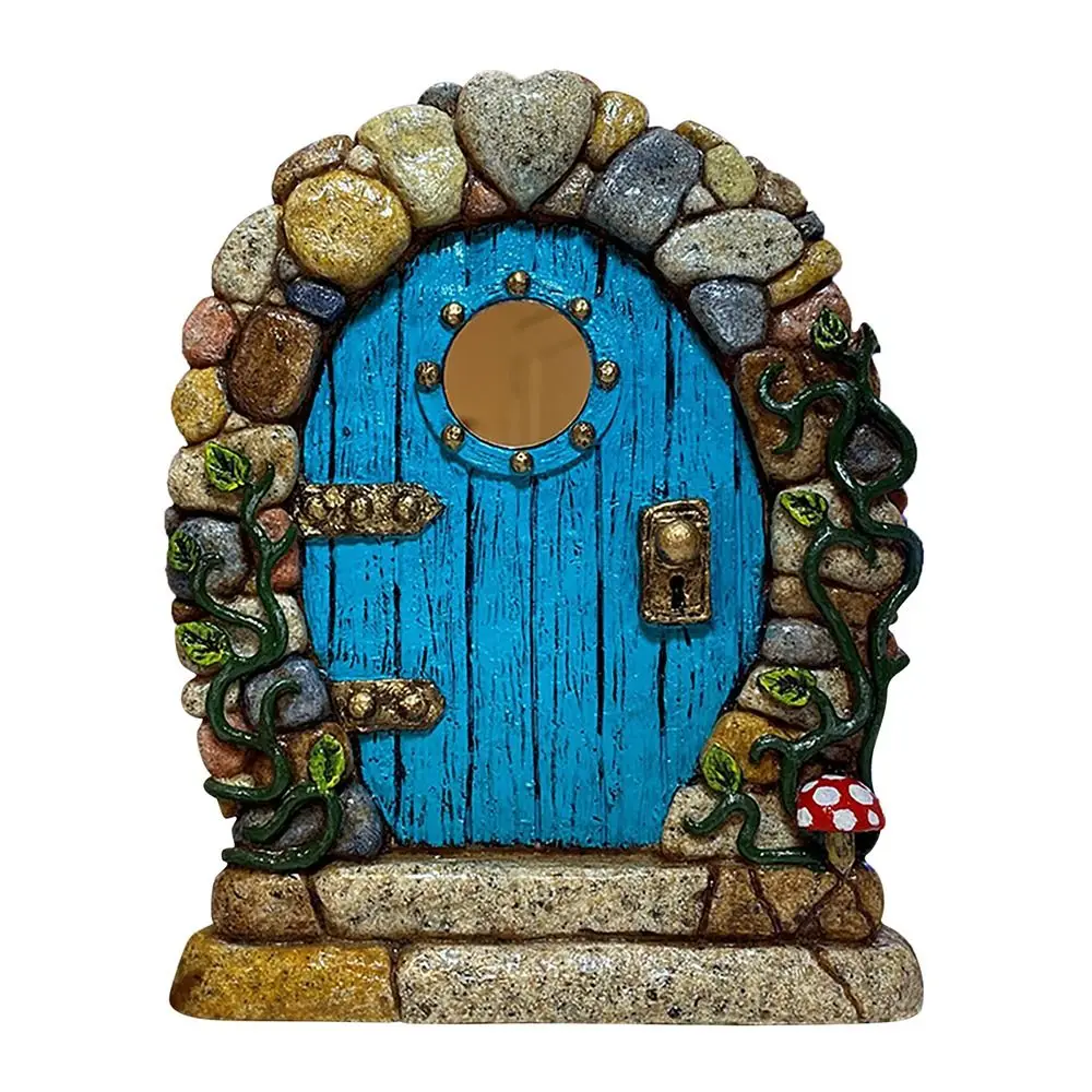 Wood Garden Buildings Garden Decoration Wooden Decoration Sculpture Figurines Fairy Gate Fairy Tale Tree Decoration Courtyard