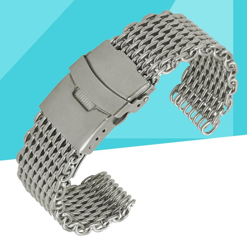 

24 Mm Metal Watch Strap Mesh Band Watchband Bands for Sterling Silver