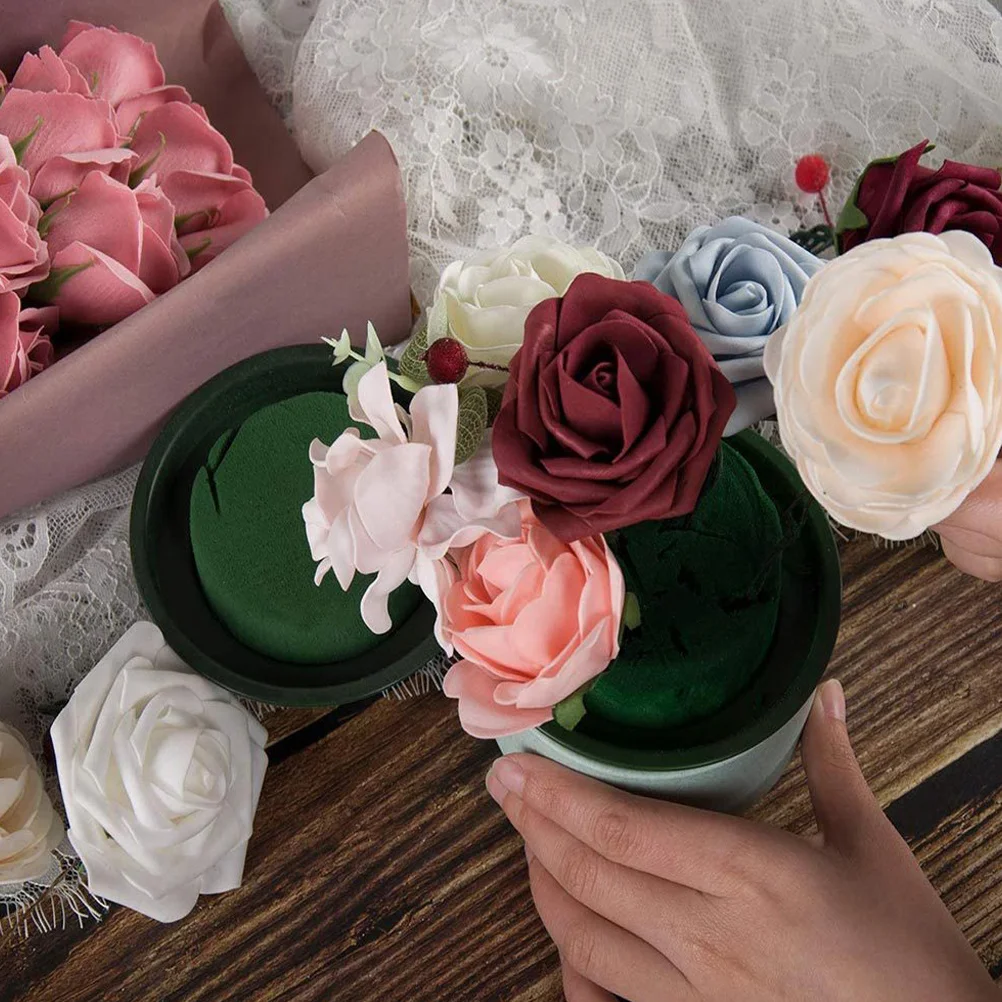 5 قطعة كتل الأزهار مع السلطانيات حامل زهور مستديرة لترتيب الزهور الاصطناعية الطازجة لوازم قفص قاعدة ديكور