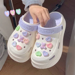 Beach Slippers Cute Rabbit Garden Shoes Women's Slippers 2024 Summer High Heeled Thick Bottom Soft Sandals Outdoor Shoes