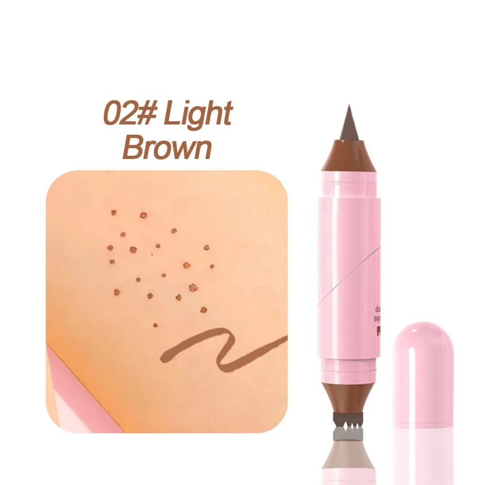 Neuer doppelseitiger Fake-Freckle-Stempel mit Eyeliner, wischfest, schnelltrocknend, Freckle-Make-up-Stift, 2-in-1 wasserfester Freckle-Stift