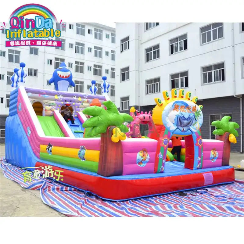 Inflatable Shark Theme Amusement Fun City Playground Park For Sale