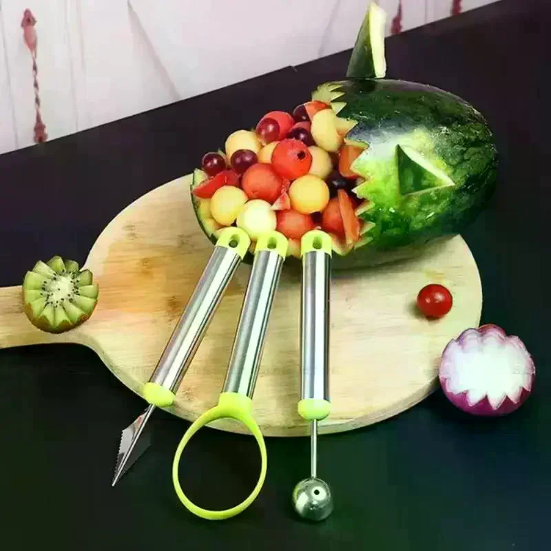 Steel Fruit Pitter Tool With Melon Baller Corer Knife For Baking Kitchen Fruit Platter Party Use Stainless