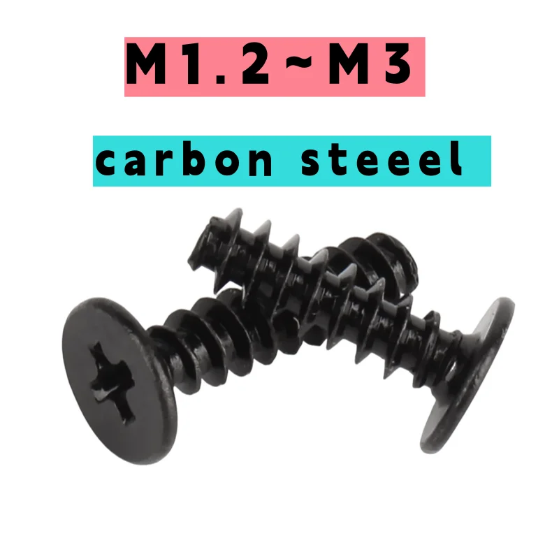 black carbon steeel CB ultrathin cross flat wafer head self-tapping screw M1.2 M.4 M1.7~M3 phillips super low head mini screws