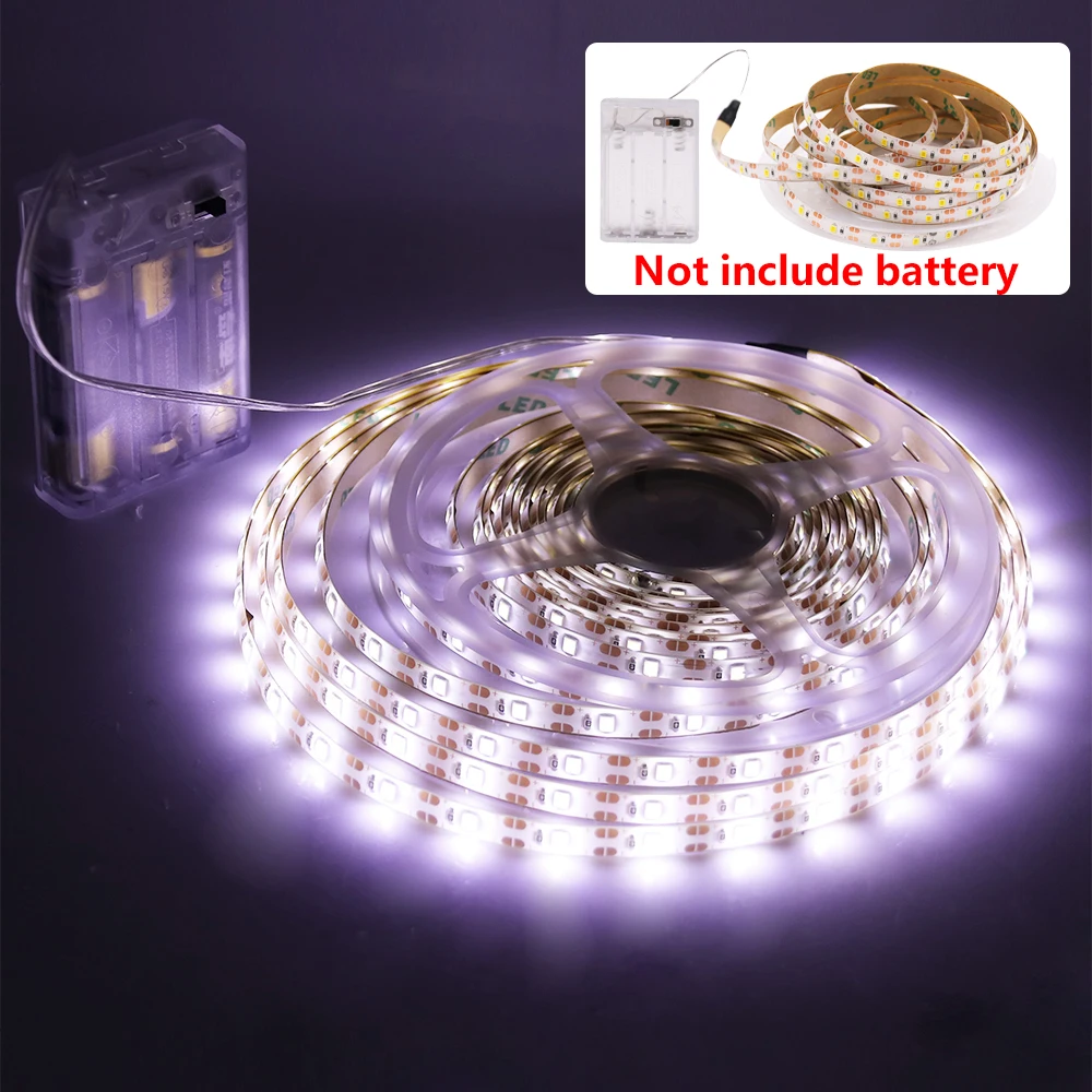 

LED Strip Lights AA Battery Powered SMD 2835 60LEDs/m TV Background Lighting Tape Waterproof Flexible LED Lights for Room Decor