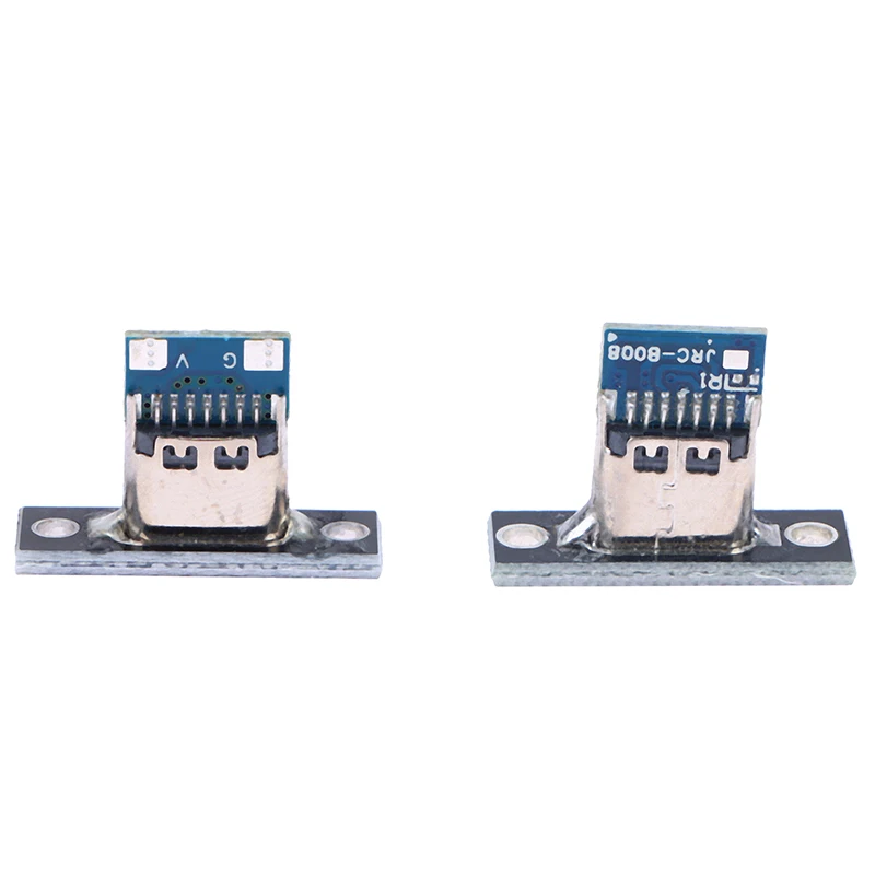 10 Stuks Usb 3.1 Type C Socket Met Schroef Bevestigingsplaat Type-C Usb Jack 3.1 Type-C 2pin 4pin Female Connector Jack Oplaadpoort