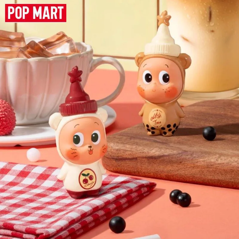 Oficial auténtico Pop Mart Twinkle Bubble Tea y cereza helado té figura chica bolsa juguetes dibujos animados regalos de cumpleaños de Navidad