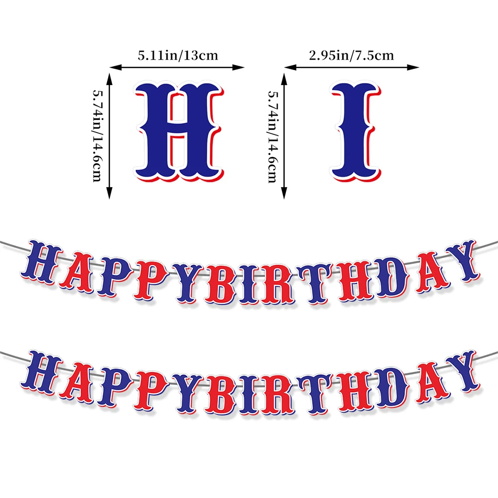 Happy Birthday Theme Party for Boys Girls Wall Hanging Flags Banners for Family Home Holiday Festival Decoration