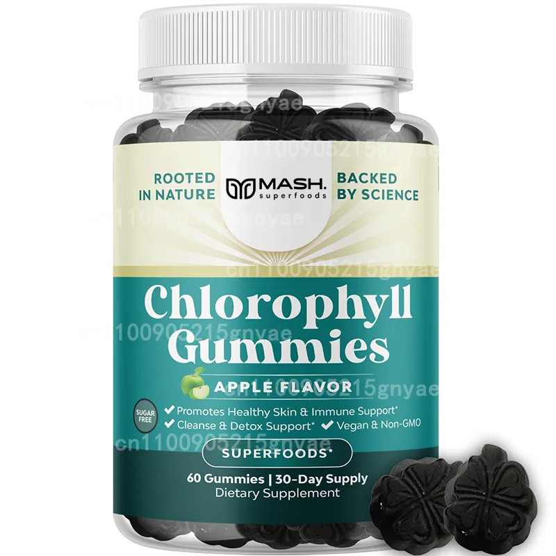 

Хлорофиллические жевательные конфеты без сахара ACV, морские водоросли и ягоды, Echinacea, витамин D3, C, E, B12, поддержка иммунного пищеварения, 60 капсул