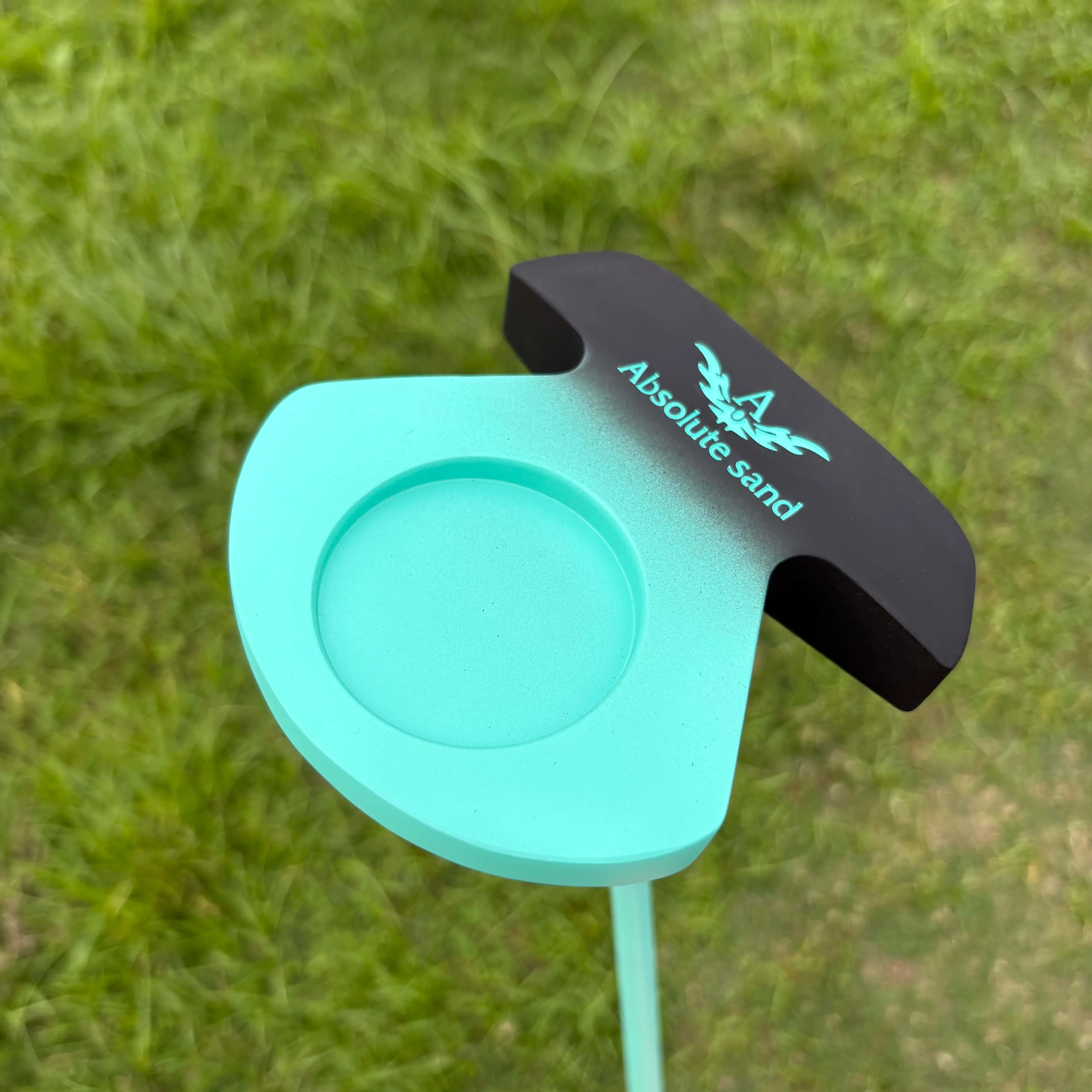 Golf Putter, Mallet, Pink Cyan Gradient, Aiming Circle, Insert Face, High MOI, Forgiving, Stable Alignment, Men Women