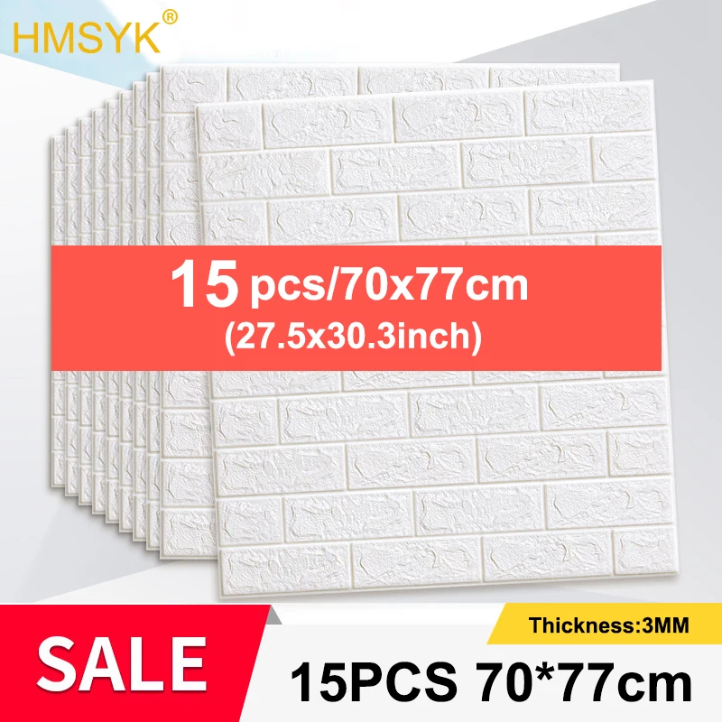 

5/10/15PC Self Adhesive Foam Wallpaper 3D Brick Wall Panel Waterproof Living Room Brick Stickers Bedroom Brick Papers Home Decor