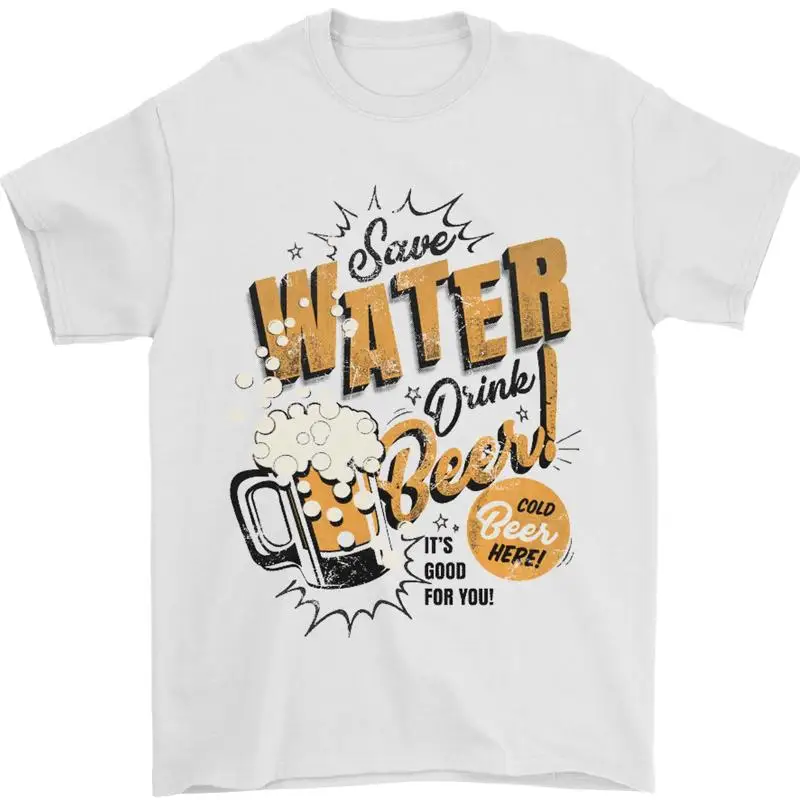 

Мужская футболка с забавным алкоголем Save Water Drink Beer, 100% хлопок