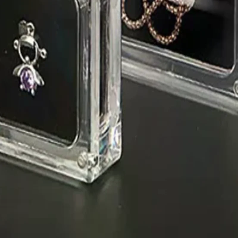 

Acrylic Glass Top Gem Box Gemstone Diamond Display Stand Holder Storage Organizer Case