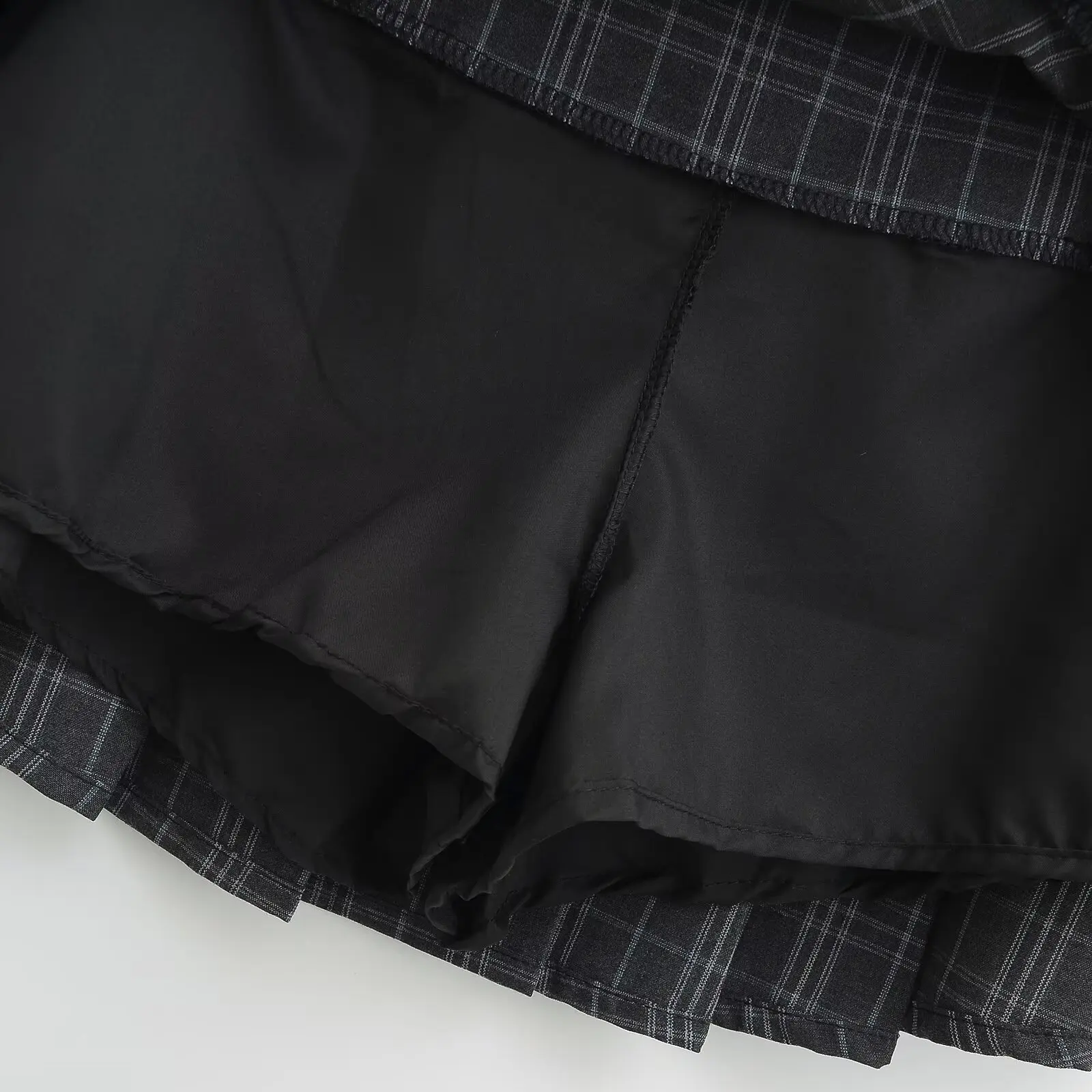 Amerykańska Retro College Sle Spódnica w Kratę z Paskiem w Kształcie Litery A Damska Letnia Spódnica Antyprześwitująca Modelująca Sylwetkę Uniwersalna Spódnica Ort