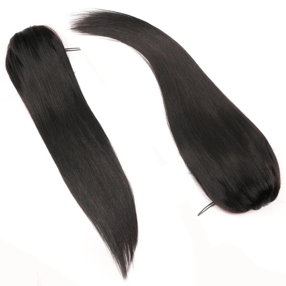 Aliballad-Straight Drawstring Ponytail Extensões para Mulheres, Cabelo Humano, Brazilian Pony Tail, Remy Hair Clip, 150g