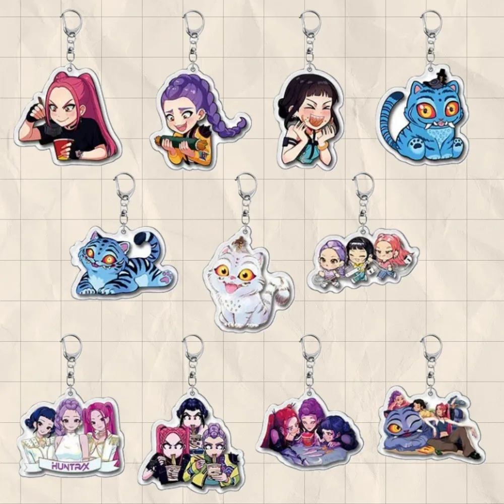 

KPop Demon Hunters Mira Rumi Zoey Anime Peripherals Acrylic Keychain Custom Cartoons Backpack Pendant Festival Gift Ornament