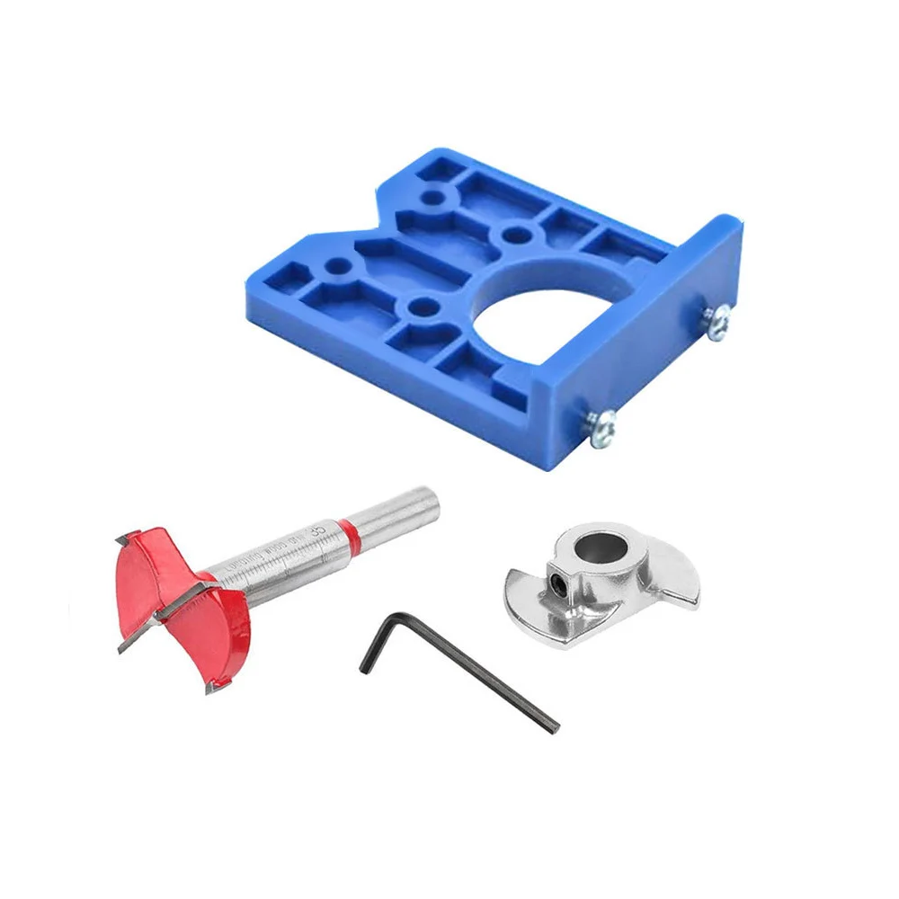 35mm Hinge Drilling Jig Set Woodworking Hinge Hole Drill Hole Drilling Locator Woodworking Hole Opener Door Cabinet Accessories