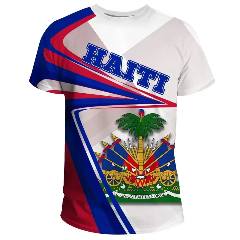 

HAITI Flag 3D Print Sports Quick-dry Breathable Men T-shirt Outdoor Football Jersey Team Short-sleeve Parent-child Top Clothes