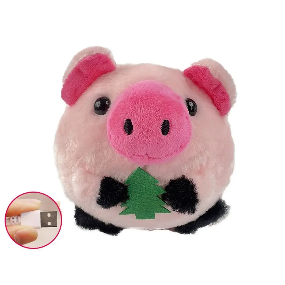 Hamster Electronic Plush Ball Cute Interactive Pig Bouncing Jump Chewing Fluffy Toy Squeaky Toys Plush Balls Baby