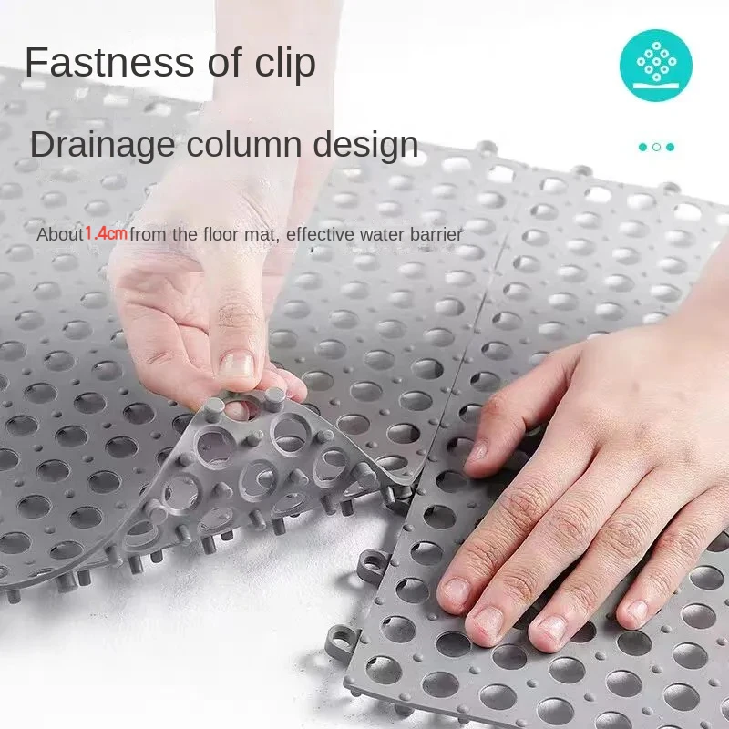 30x30cm Bathroom Non-slip Mat Household Bathroom Toilet Splicing Patchwork Grounding Mat Feet Mats Bath Shower Waterproof Mats