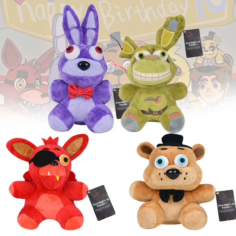 2026 cinco noches en Freddy Fnaf lindos juguetes de peluche muñeca de juego Bonnie Bear Foxy muñecos de peluche de dibujos animados Freddy juguetes para niños regalos