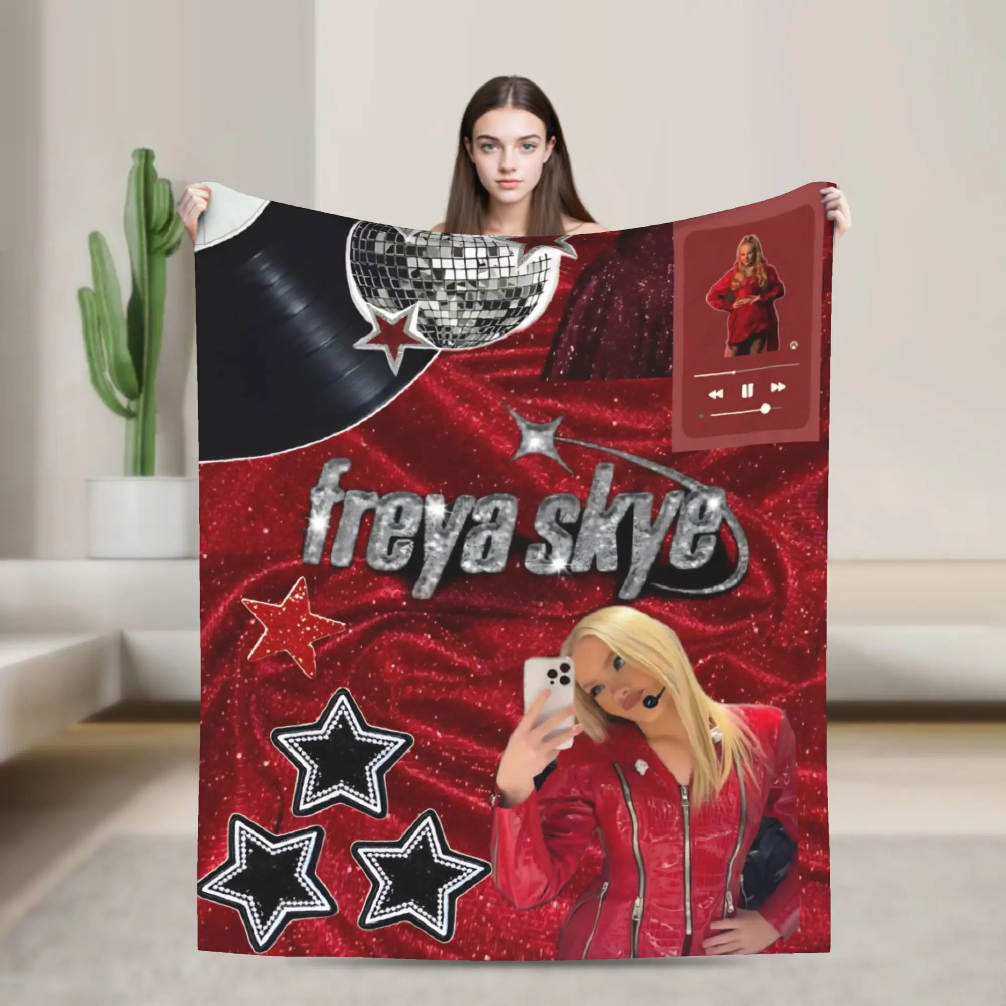 Bad Taste Freyas Singer Skyes  Fuzzy Blanket  Awesome Throw Blankets for Home 200x150cm Quilt
