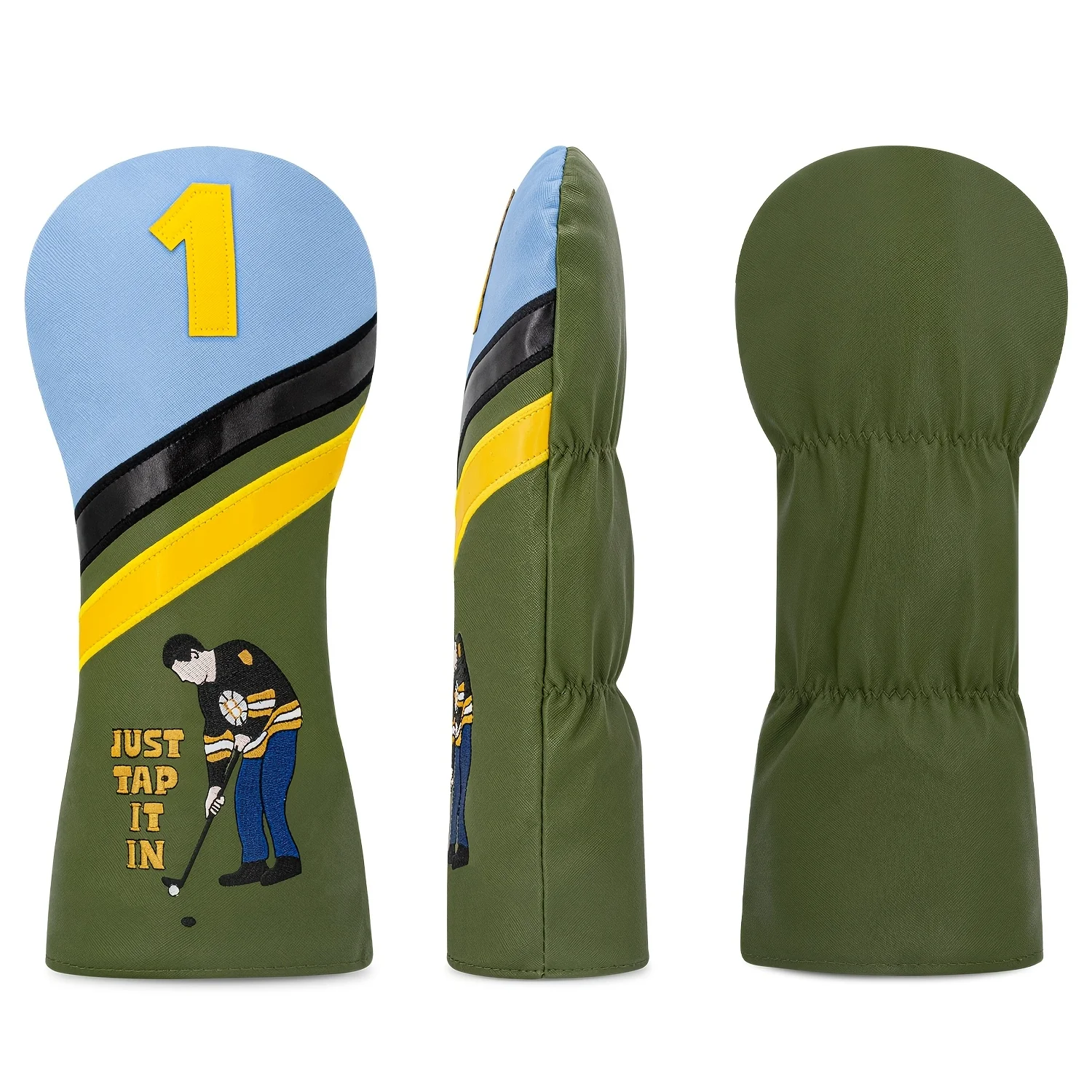 1pc/4pcs Driver/Fairway/Hybrid Headcover - Playing Golf Alone Design Style Golf Club Cover, Fashionable Golf Head Cover view 3