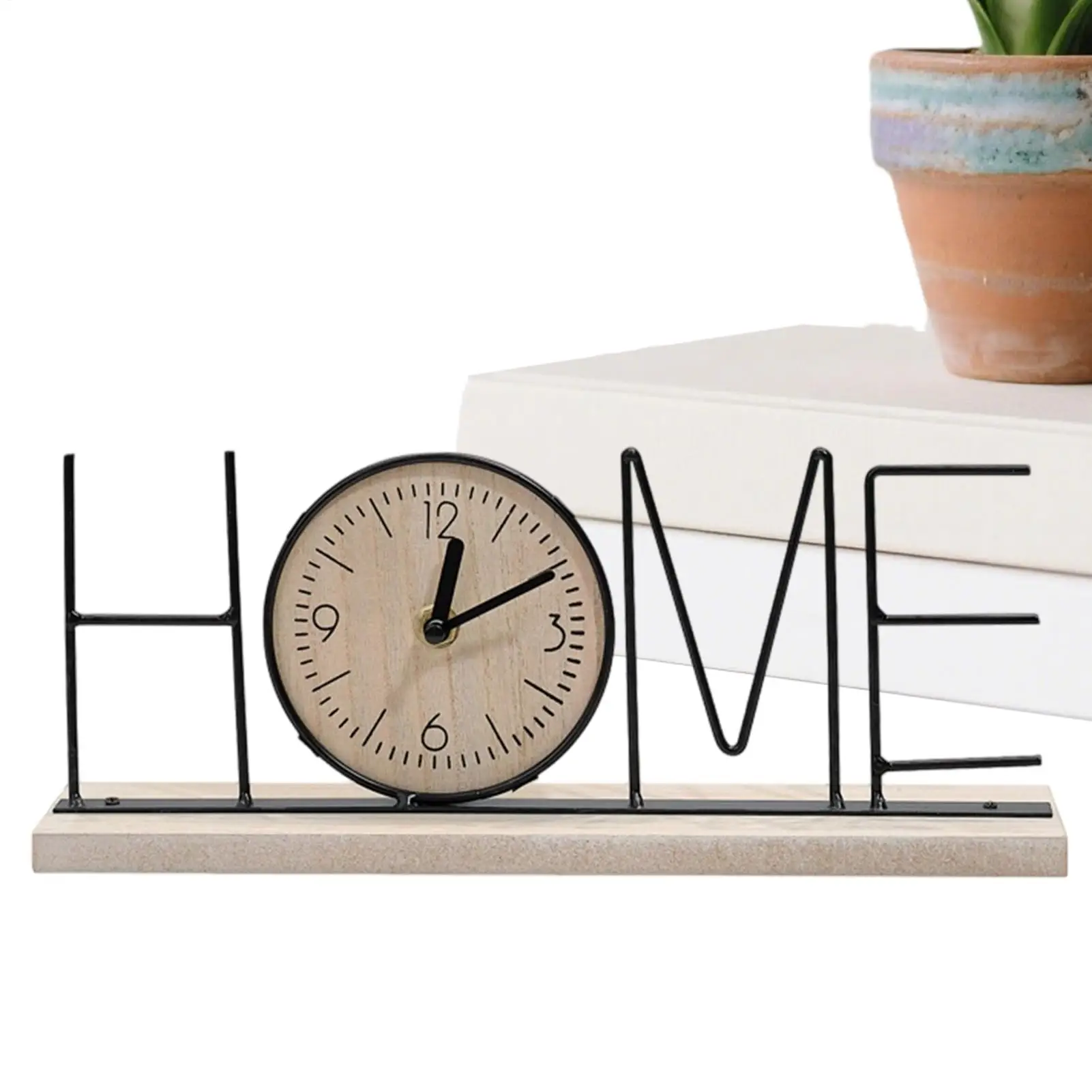 Table Clock Home Letter Design Time Display Ornament Modern Tabletop Clock for Apartment Entryway Living Room Bedroom Study Home