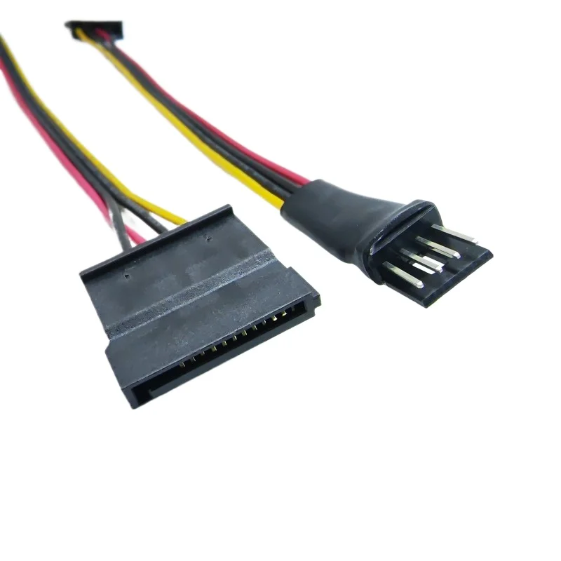 Cable de alimentación de disco duro, convertidor de adaptador macho a hembra SATA de 15 Pines, 4 pines, FDD, 20cm