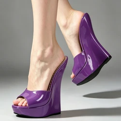 Jialuowei nowy przyjazd kobiety sandały Ultra 18CM wysokie klapki na obcasie kobieta buty na koturnie Sexy Feith buty pompy klapki damskie