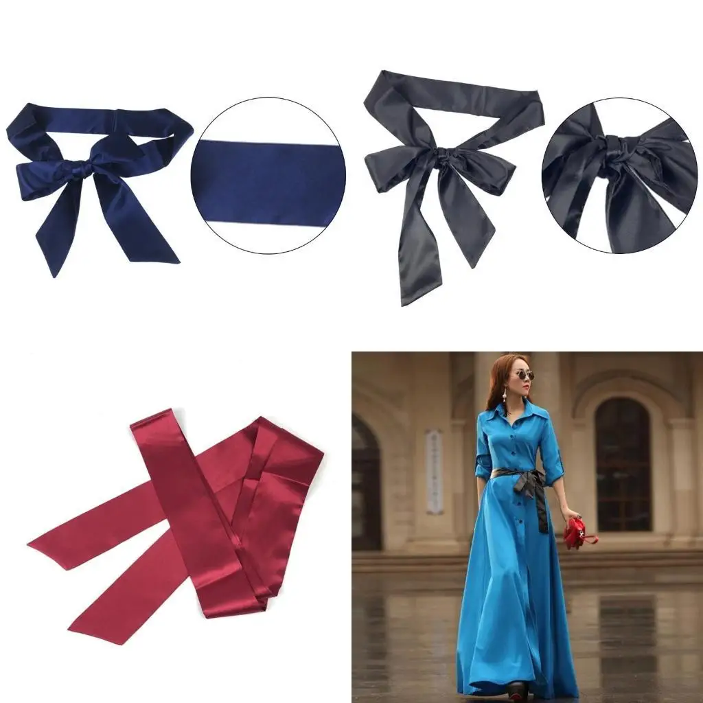 

39BB Ribbon Belt for Women Great Wedding Accessory for Girls Smooth Dress Belt