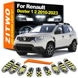 ZITWO Car LED Interior Reading Light Plate Bulb Kit For Renault Duster I II 1 2 MK1 MK2 2010-2017 2018 2019 2020 2021 2022 2023