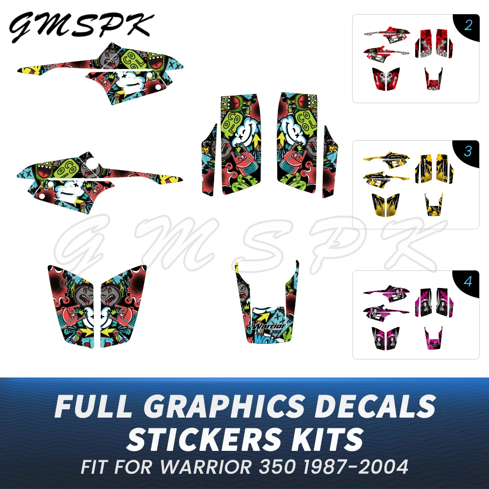 

ATV Motorcycle Graphics Background Decal Stickers Kit Fit for Yamaha Warrior 350 1987-2004 2003 2002 2001 2000 1999 1998