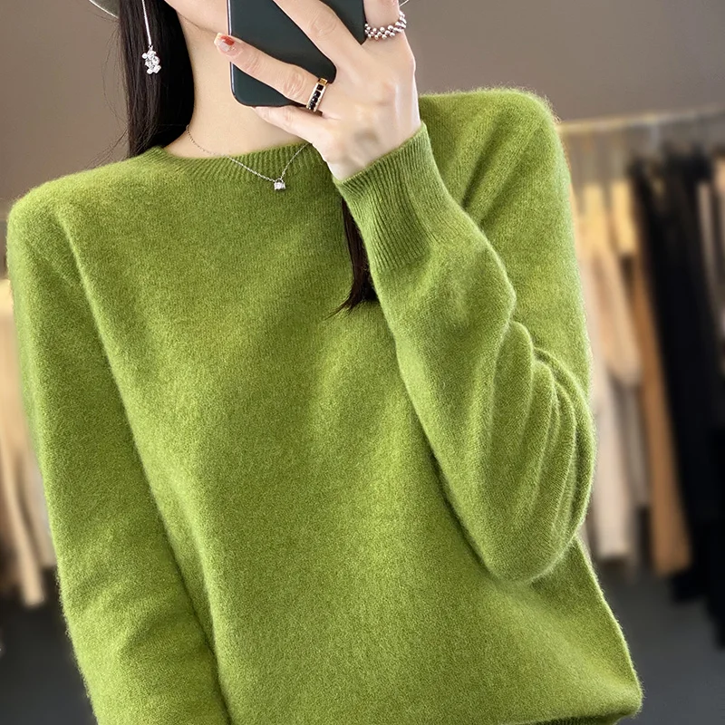 2024 New Autumn Winter O-Neck Cashmere Sweater Women Long Sleeve Cashmere Sweater Pullover