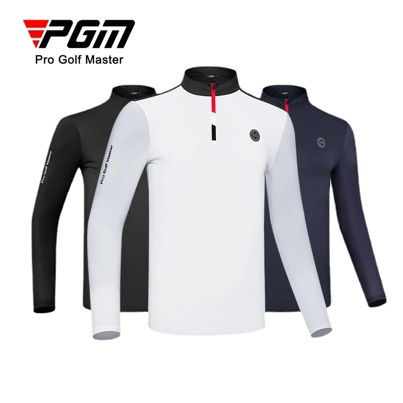 

PGM Golf Clothing Sunscreen Ice Silk Sleeve Casual Sprot Style Long Sleeve Round Neck Men T Shirt with Breathable Quick Drying