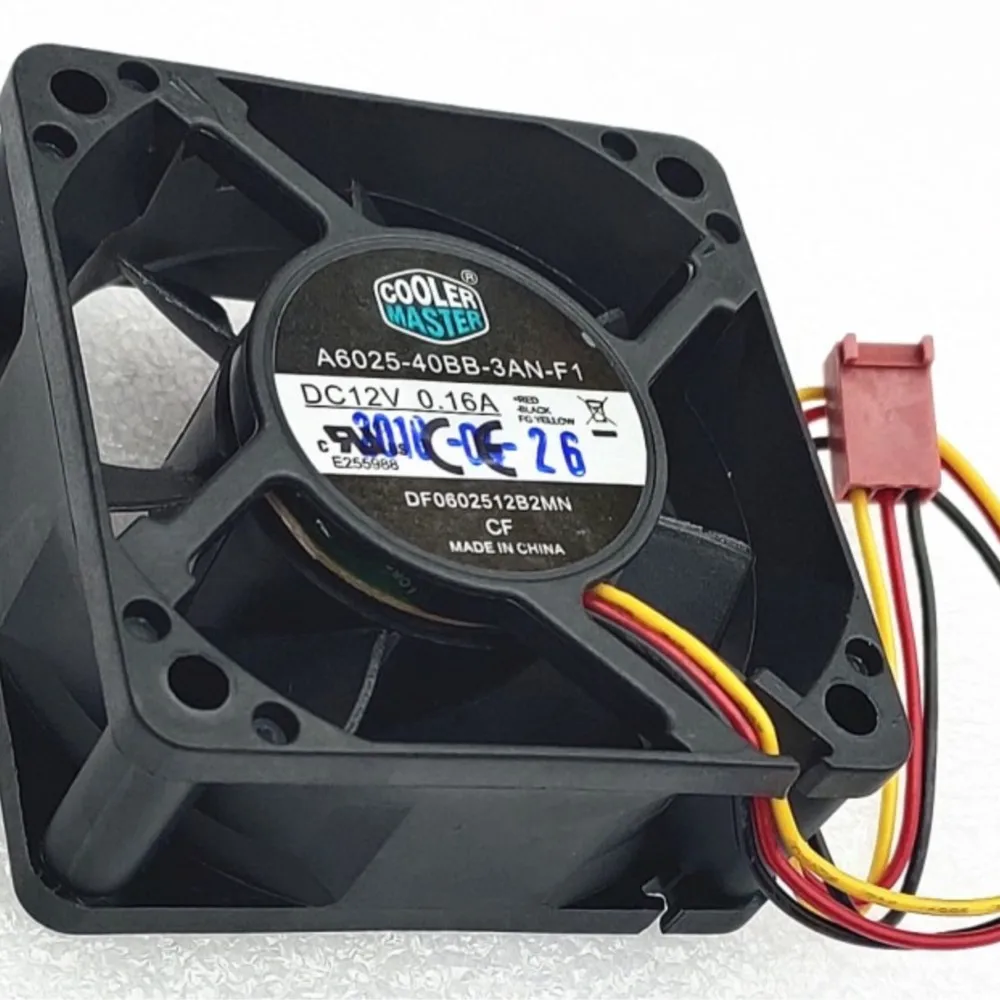 DF0602512B2MN A6025-40BB-3AN-F1 6025 6cm Fan 3 Line Dual Ball DC 12V 0.15A Cooling