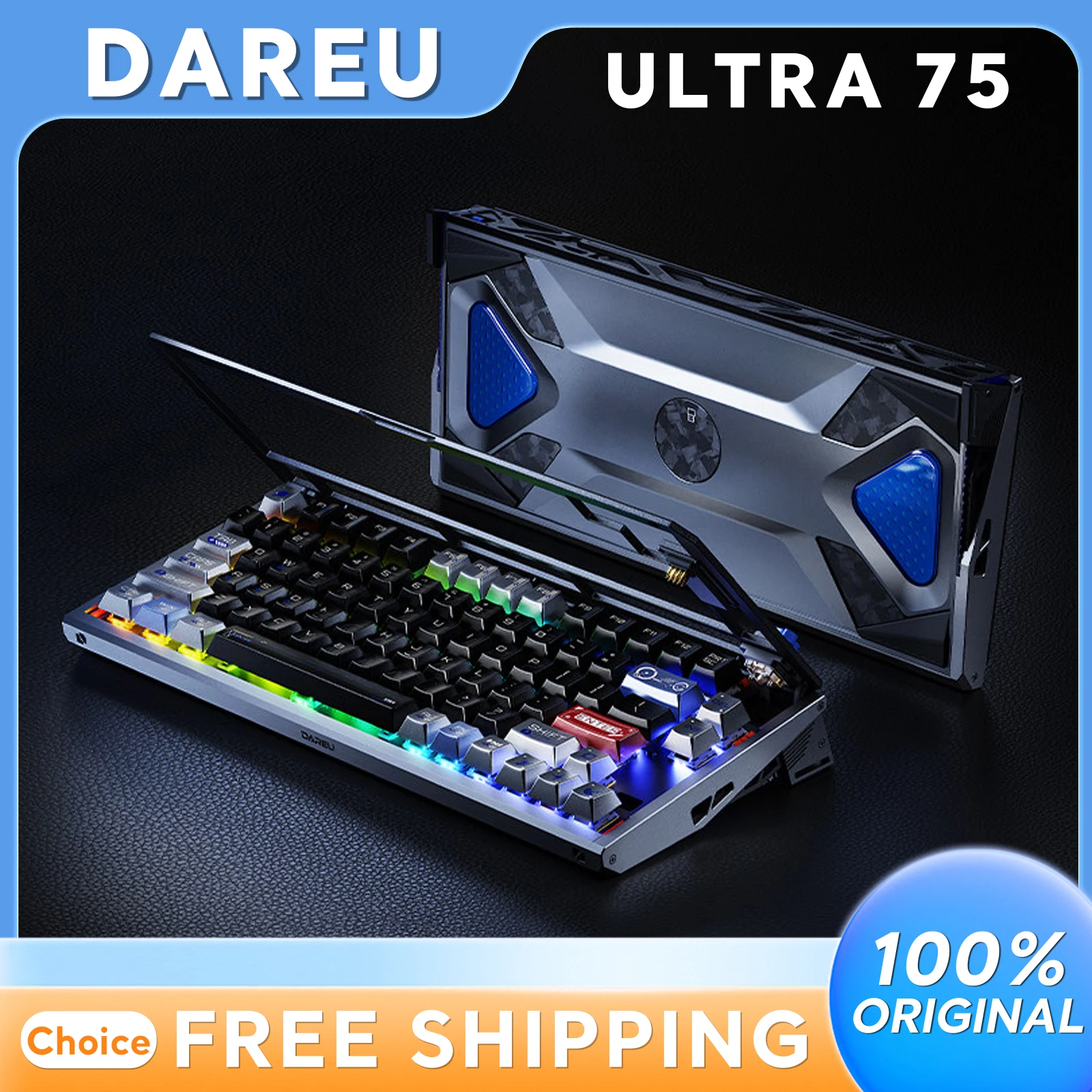 

Игровая клавиатура DAREU Ultra75 с магнитными переключателями, три режима подключения, беспроводная, с возможностью горячей замены, алюминиевая рама, функция SOCD, настраиваемая, для киберспорта