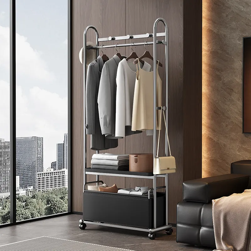 

Luxury Metallic Design Standing Coat Rack Entrance Floor Coat Rack Bedroom Mobile Recibidor Para Entrada Hallway Furniture