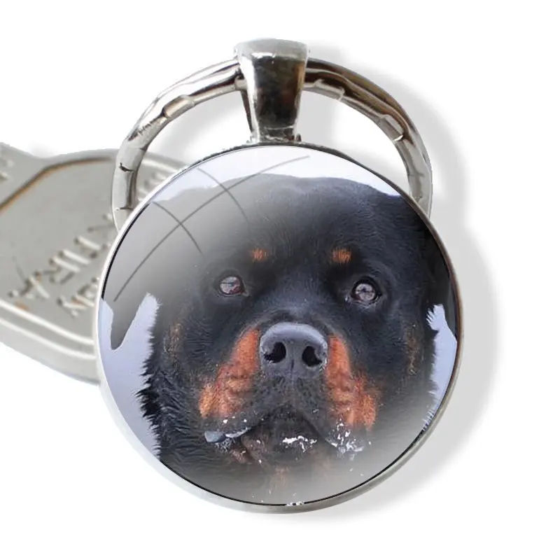 glass cabochon keychain Car key chain Charms keychains Gifts Rottweiler Dog Accessories Phone Cases Covers