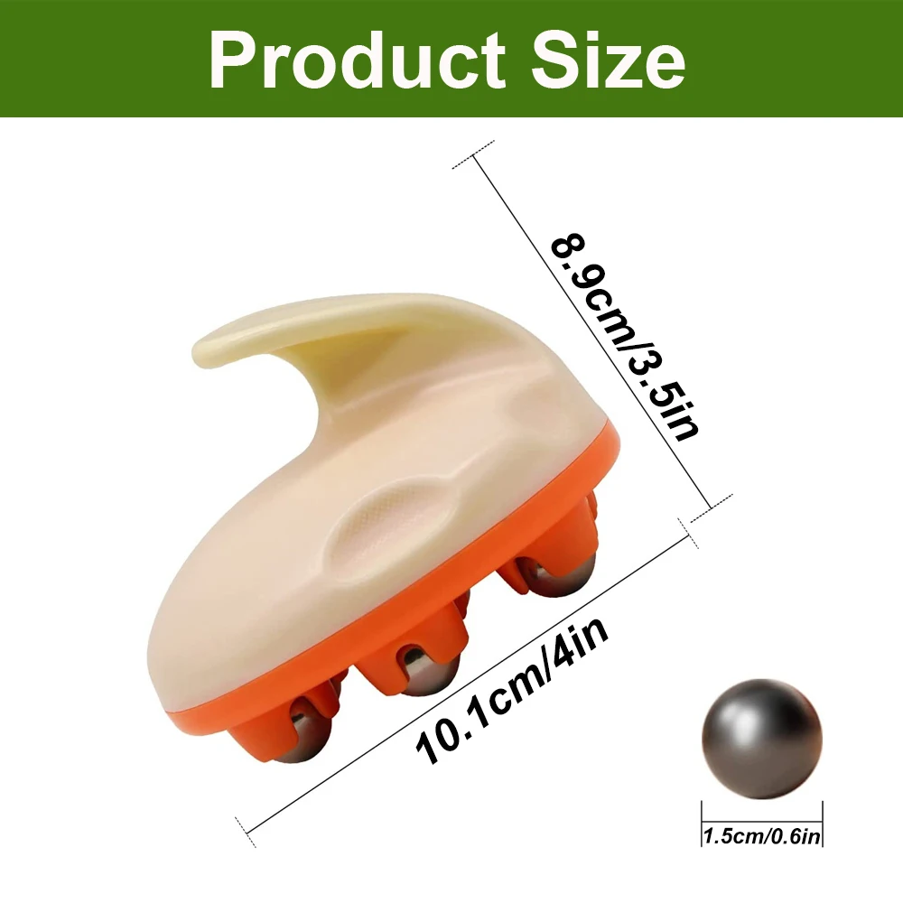 Hand Roller Massager for Cellulite Massage, Deep Tissue Massage Ball, Massage Gloves for Hands with 7 360-degree Metal Roller